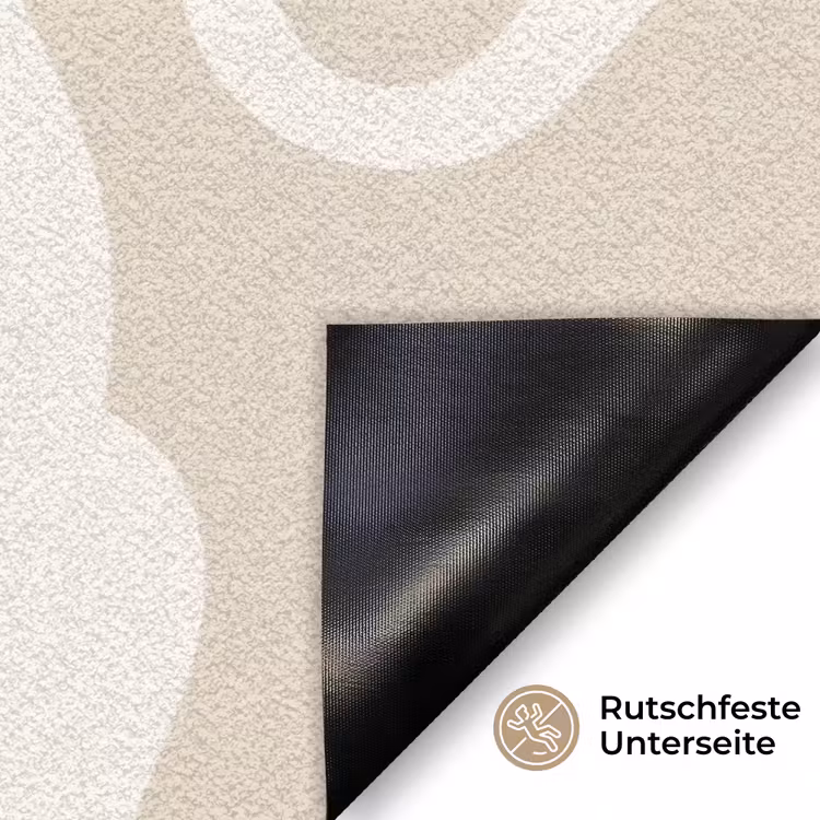 Lijnen - Abstract - Beige - Wit - Minimalistisch Deurmat klein -antislip_DE