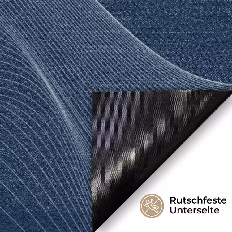 Lijnen - Abstract - Blauw - Wit Deurmat klein -antislip_DE