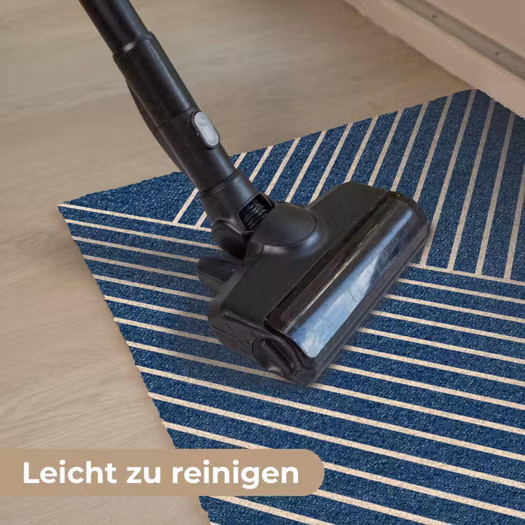 Lijnen - Abstract - Blauw - Wit - Minimalistisch Deurmat klein -reinigen_DE