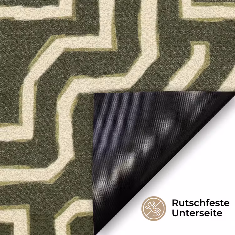 Lijnen - Abstract - Groen Deurmat klein 898 -antislip_DE