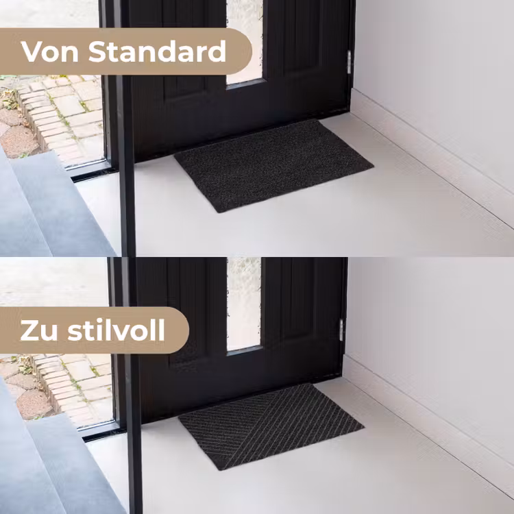 Lijnen - Abstract - Zwart - Grijs - Minimalistisch Deurmat klein -voor-na_DE