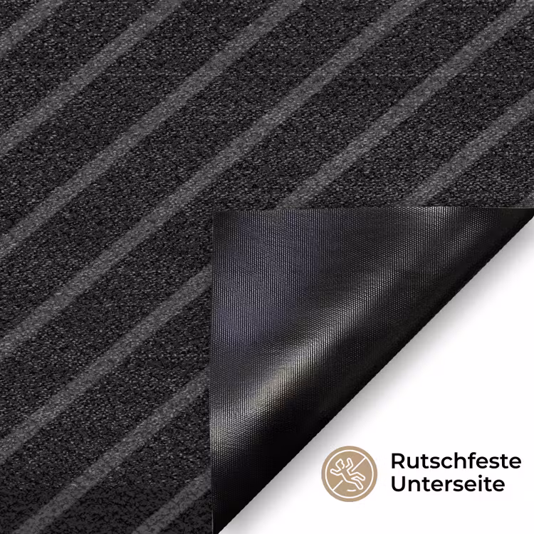 Lijnen - Abstract - Zwart - Grijs - Minimalistisch Deurmat klein -antislip_DE