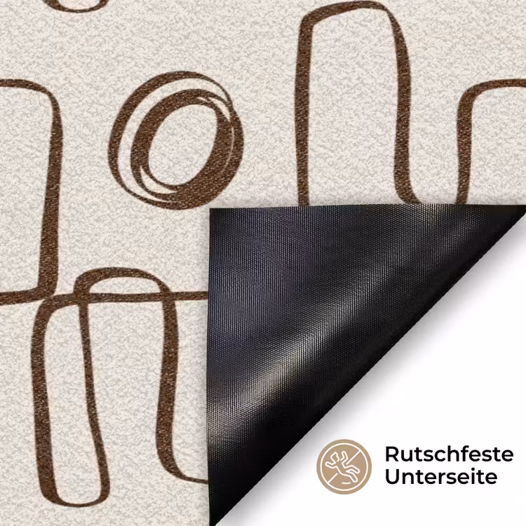 Lijnen - Beige - Patroon - Donkerbruin Deurmat klein 898 -antislip_DE
