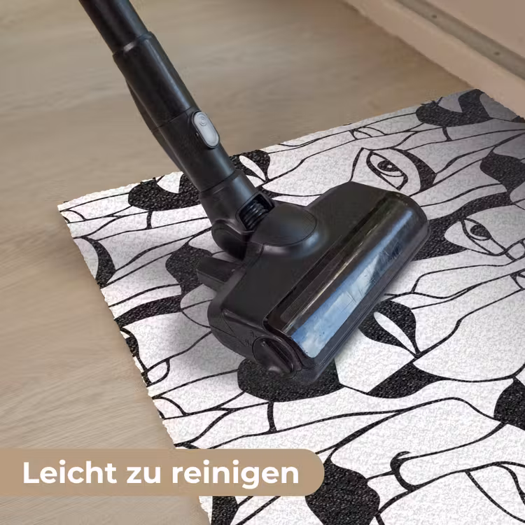 Lijnen - Gezichten - Zwart - Wit Deurmat klein 898 -reinigen_DE