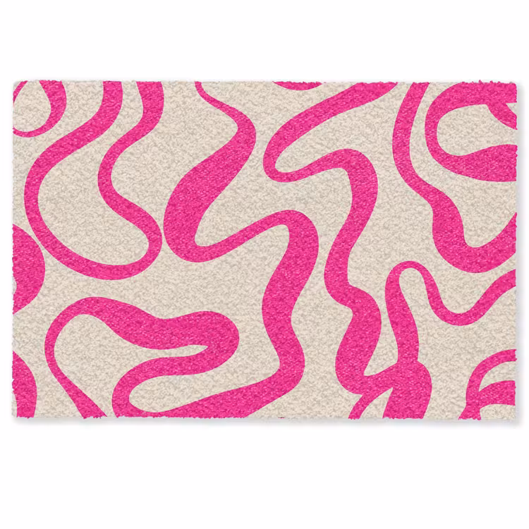 Lijnen - Roze - Beige - Abstract - Minimalistisch Deurmat klein -zkaufland3d