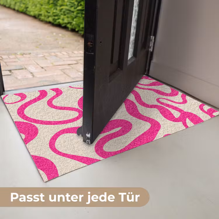 Lijnen - Roze - Beige - Abstract - Minimalistisch Deurmat klein -USP_DE