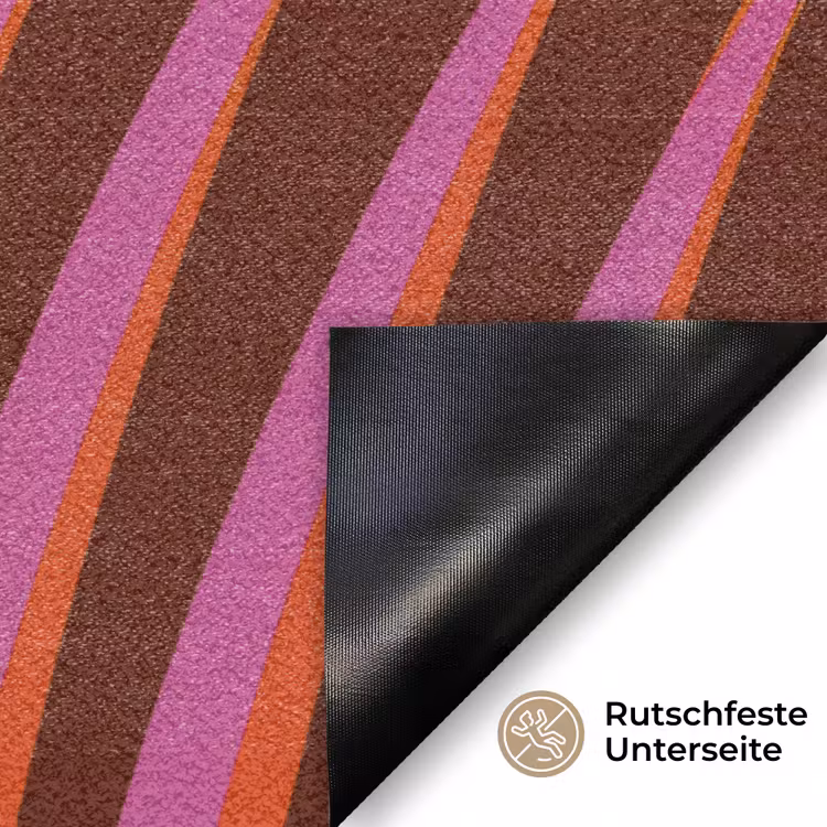 Lijnen - Rood - Beweging Deurmat klein -antislip_DE