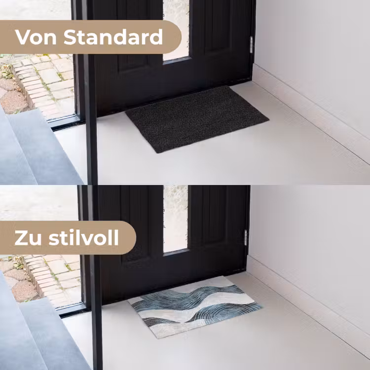 Lijnen - Golven - Abstract - Grijs Deurmat klein -voor-na_DE