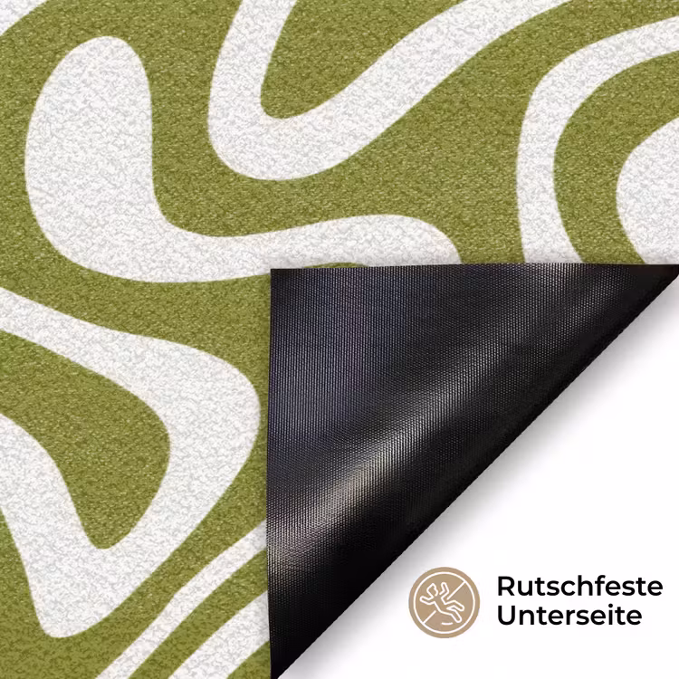 Lijnpatroon - Groen - Organisch Deurmat klein 898 -antislip_DE