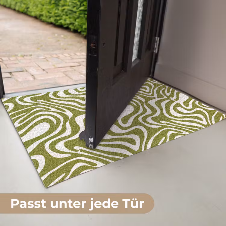 Lijnpatroon - Groen - Organisch Deurmat klein 898 -USP_DE