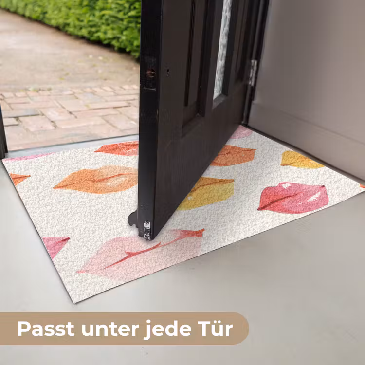 Lippen - Kleurrijk - Glanzend Deurmat klein -USP_DE