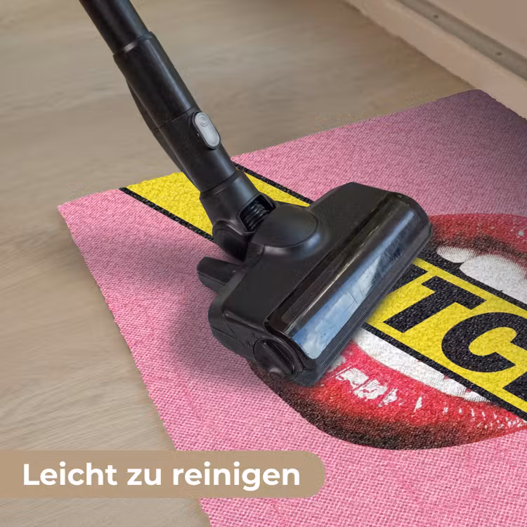 Lippen - Tekst - Kleurrijk Deurmat klein -reinigen_DE