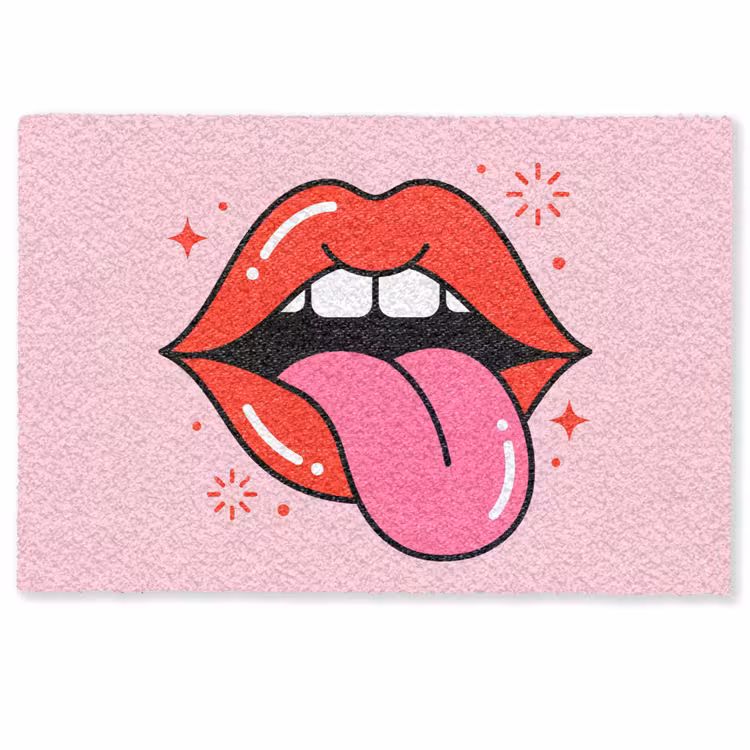Lippen - Tong - Pop-art - Kleurrijk - Roze Deurmat klein -zkaufland3d