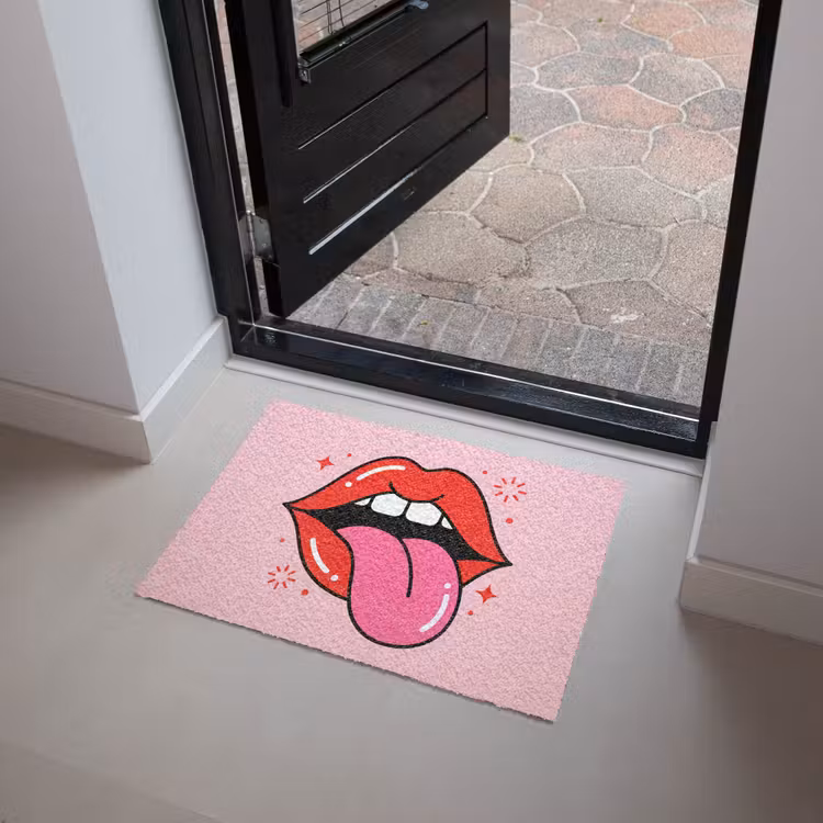 Lippen - Tong - Pop-art - Kleurrijk - Roze Deurmat klein -sfeer5