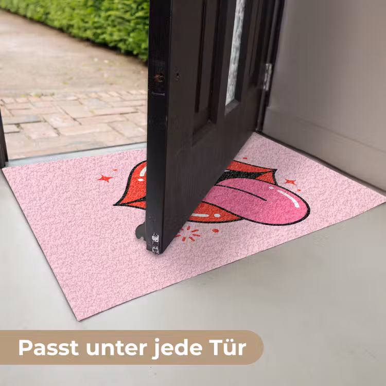 Lippen - Tong - Pop-art - Kleurrijk - Roze Deurmat klein -USP_DE