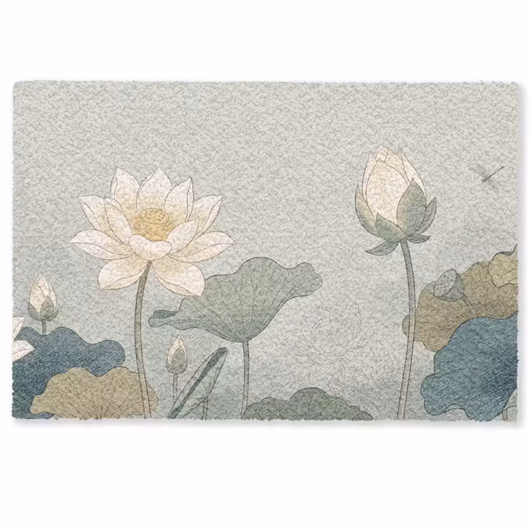 Lotus - Bloemen - Groen Deurmat klein -zkaufland3d