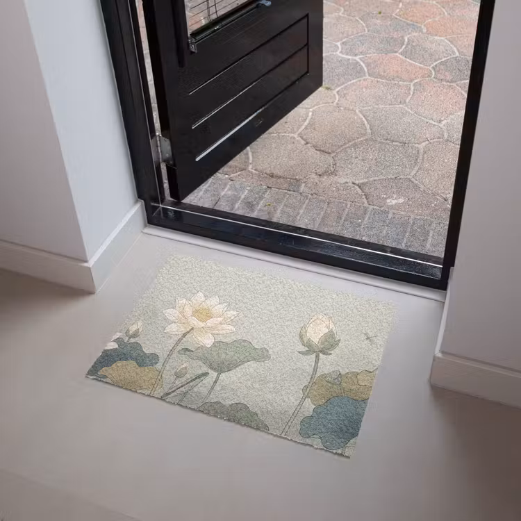 Lotus - Bloemen - Groen Deurmat klein -sfeer5