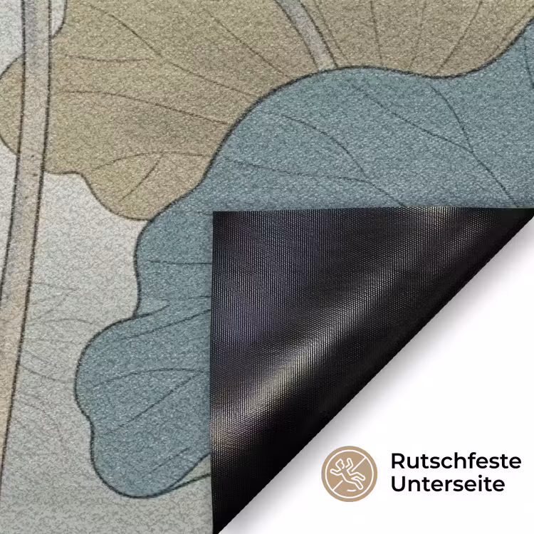Lotus - Bloemen - Groen Deurmat klein -antislip_DE