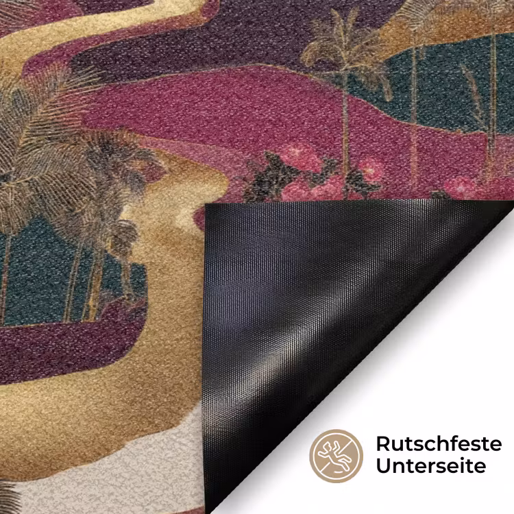 Magisch - Palmbomen - Goud Deurmat klein 898 -antislip_DE