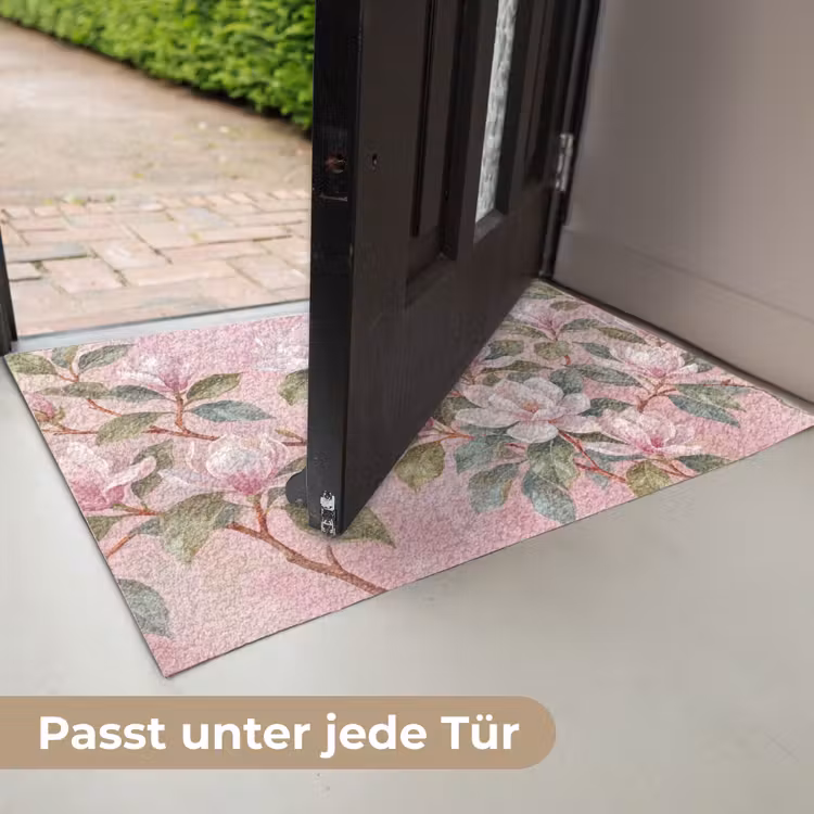 Magnolia's - Patroon - Roze Deurmat klein -USP_DE