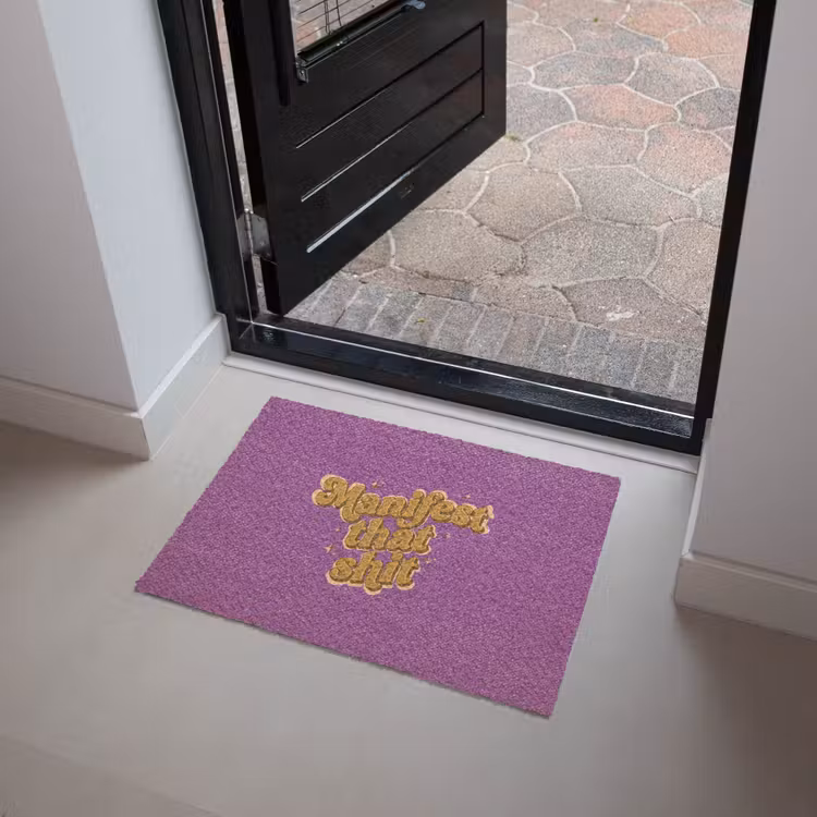 Manifest that shit - Paars - Glitter Deurmat klein -sfeer5