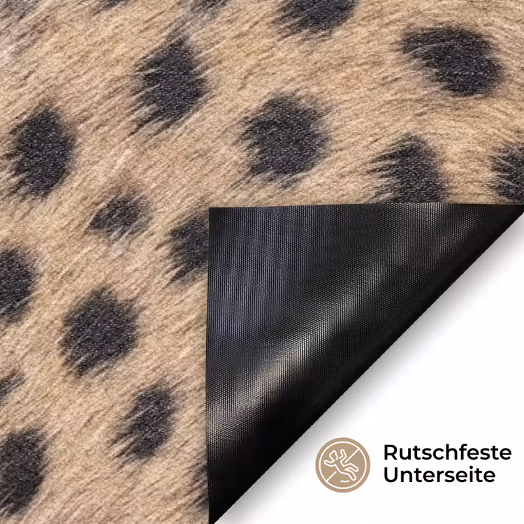 Vacht - Jachtluipaard - Zwart - Wit Deurmat klein -antislip_DE