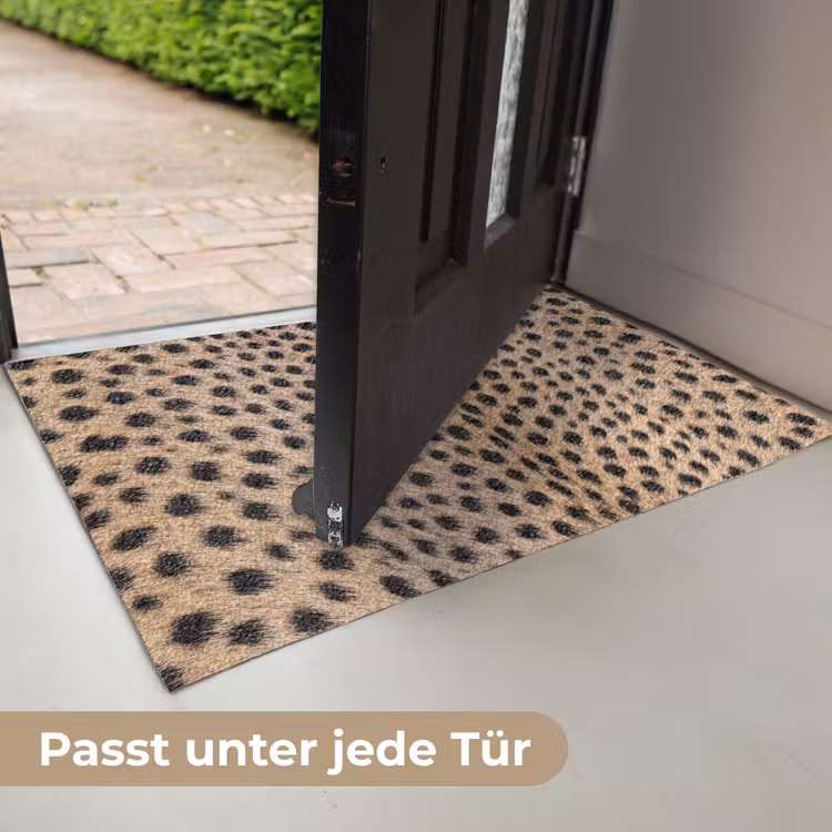 Vacht - Jachtluipaard - Zwart - Wit Deurmat klein -USP_DE