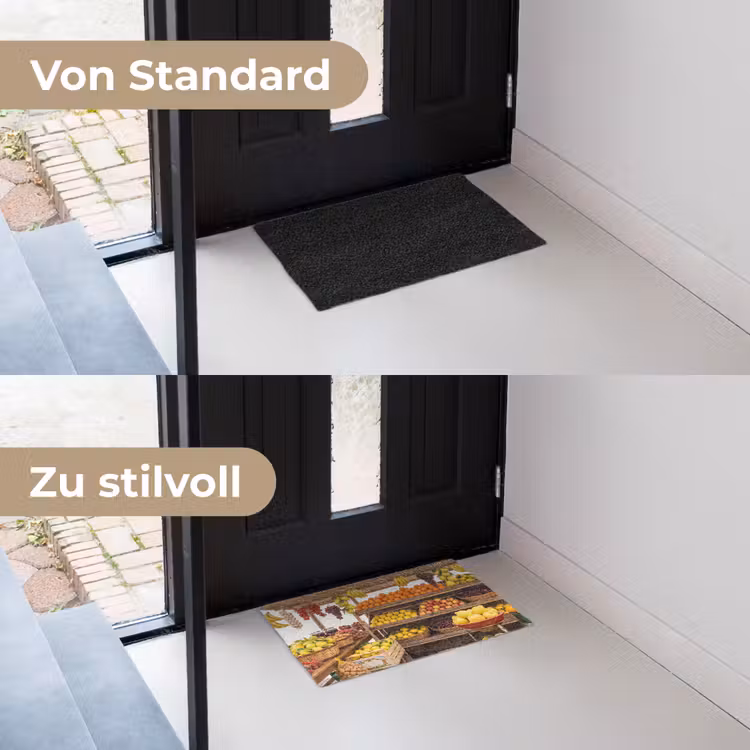 Fußmatte - Marktstand – Obst – Frisch - Marktkraam - Fruit - Vers Deurmat klein