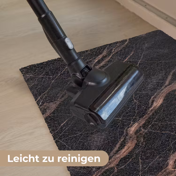 Marmer - Goud - Patroon - Luxe - Zwart Deurmat klein -reinigen_DE