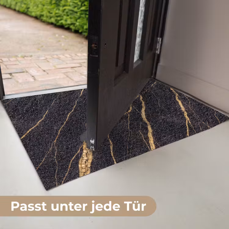 Marmer - Goud - Textuur - Abstract - Zwart Deurmat klein -USP_DE