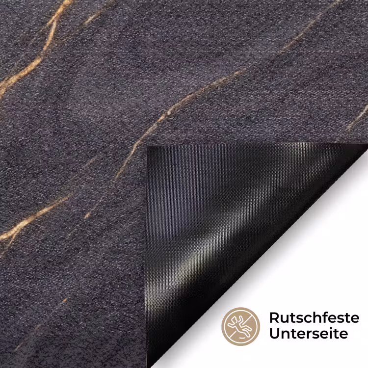 Marmer - Goudaders - Abstract - Modern - Zwart Deurmat klein -antislip_DE