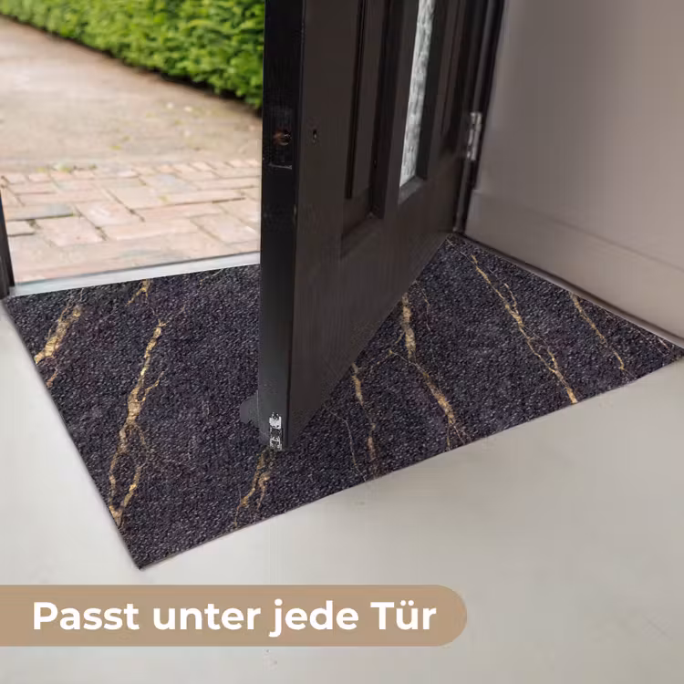 Marmer - Gouden aders - Abstract - Zwart Deurmat klein -USP_DE