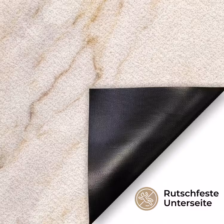 Marmer - Ader - Abstract - Wit - Goud Deurmat klein -antislip_DE