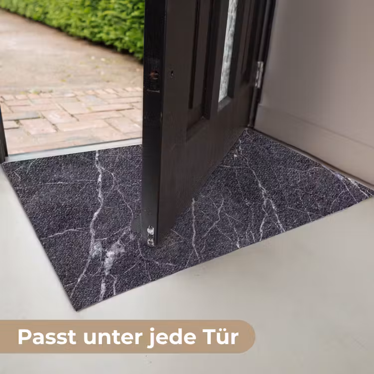 Marmer - Patroon - Modern - Zwart - Wit Deurmat klein -USP_DE