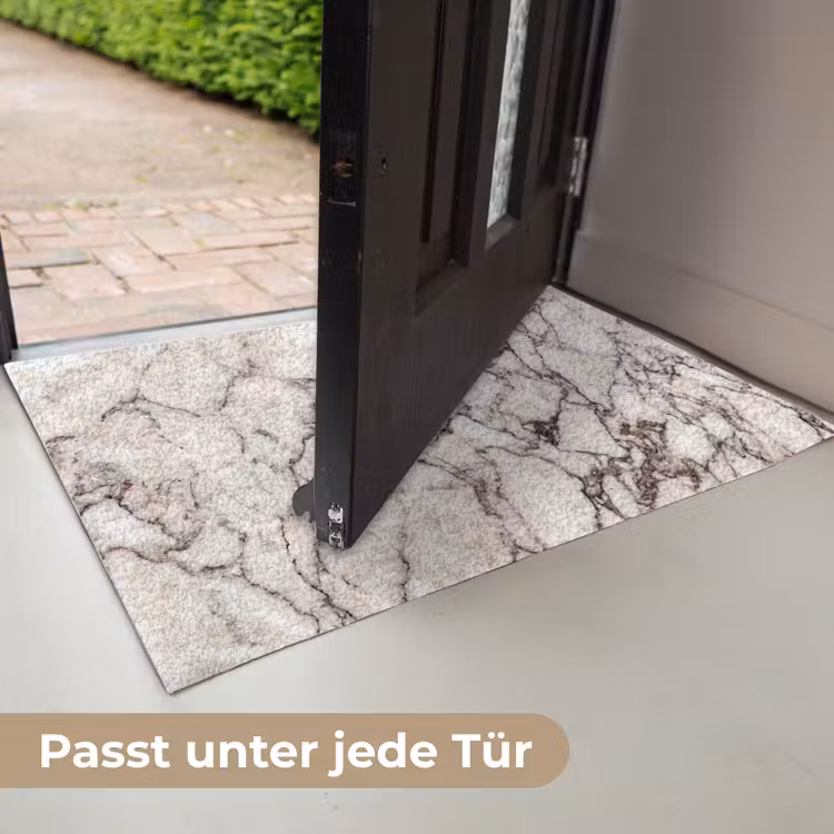 Marmer - Textuur - Abstract - Wit - Bruin Deurmat klein -USP_DE