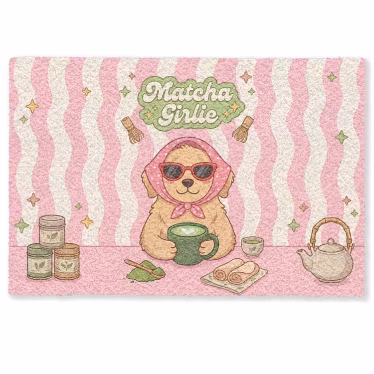 Matcha - Hond - Roze - Groen Deurmat klein -zkaufland3d