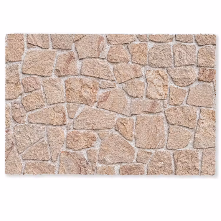 Muur - Steen - Patroon - Rustiek - Beige Deurmat klein -zkaufland3d