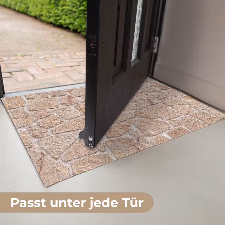 Muur - Steen - Patroon - Rustiek - Beige Deurmat klein -USP_DE
