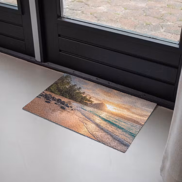 Zee - Berg - Landschap - Tropisch - Goud Deurmat klein -sfeer2