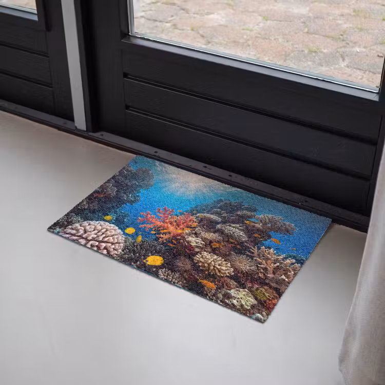 Zee - Koraalrif - Natuur - Levendig - Blauw Deurmat klein -sfeer2