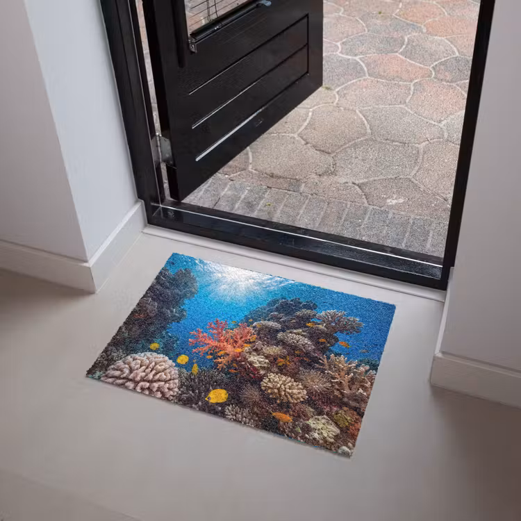 Zee - Koraalrif - Natuur - Levendig - Blauw Deurmat klein -sfeer5
