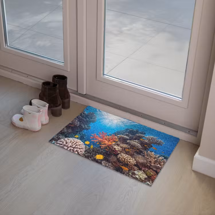 Zee - Koraalrif - Natuur - Levendig - Blauw Deurmat klein -sfeer3