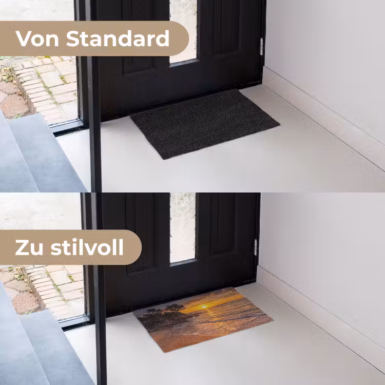 Zee - Kust - Zonsondergang - Natuur - Oranje Deurmat klein -voor-na_DE