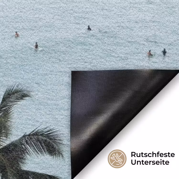 Oceaan - Palmbomen - Surfers Deurmat klein -antislip_DE