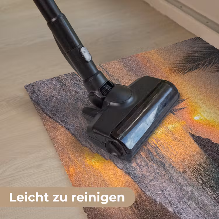 Zee - Zonsondergang - Boot - Natuur - Oranje Deurmat klein -reinigen_DE