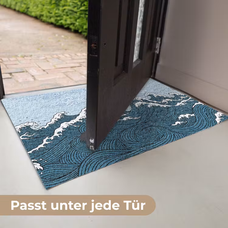 Zee - Golven - Japans - Natuur - Blauw Deurmat klein -USP_DE