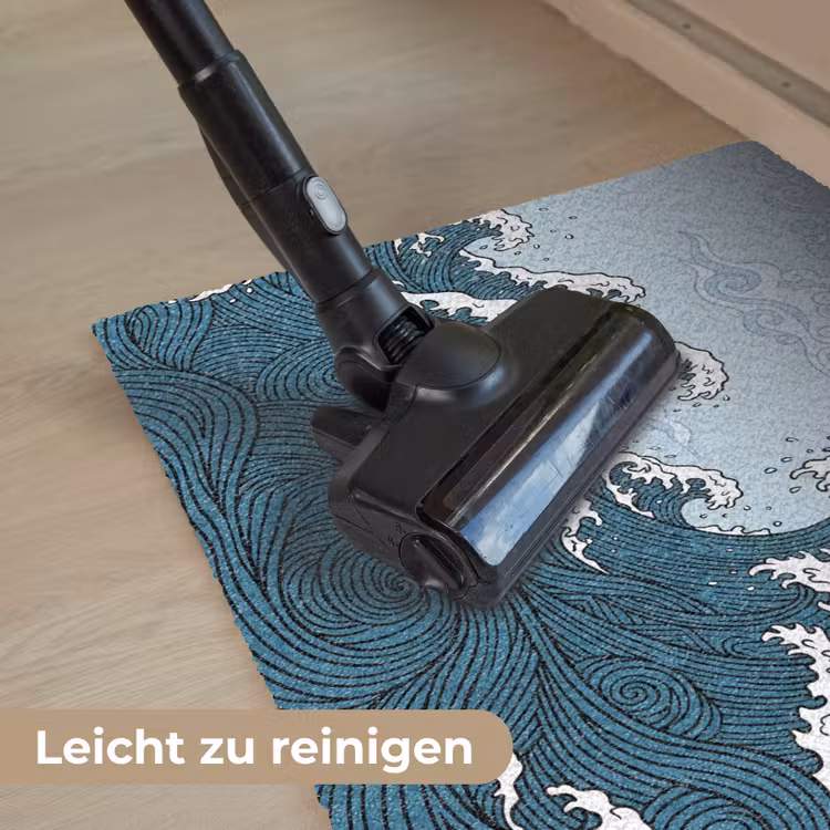 Zee - Golven - Japans - Natuur - Blauw Deurmat klein -reinigen_DE