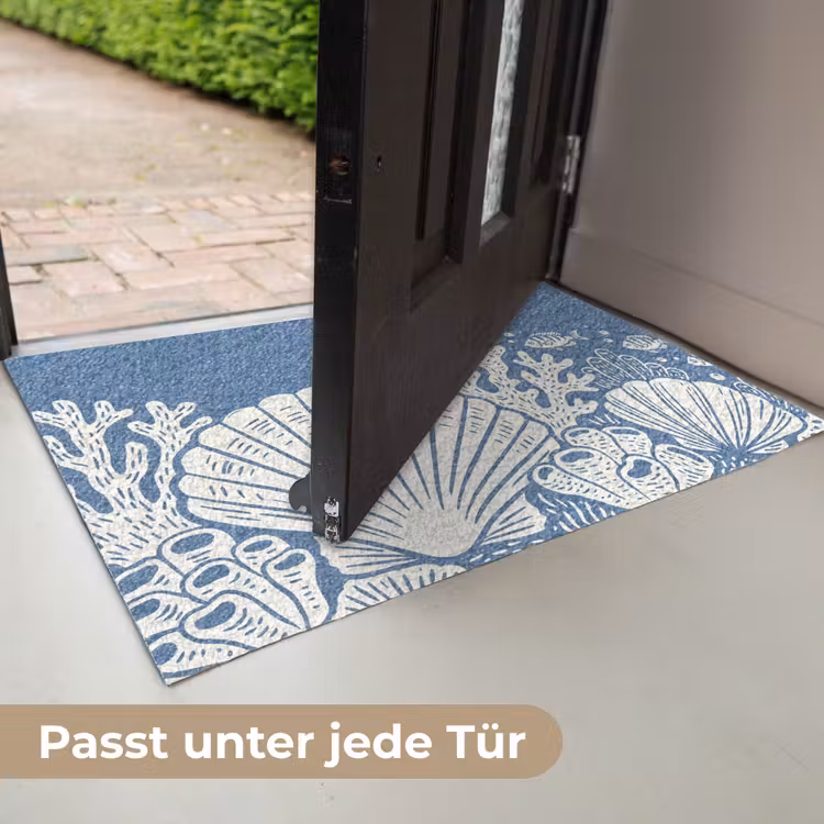 Zeeleven - Koraal - Schelp - Vis - Illustratie - Onderwater Deurmat klein -USP_DE