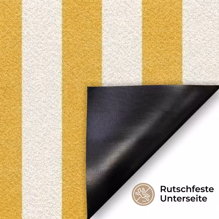 More coffee - Geel - Paars - Strepen - Mok Deurmat klein -antislip_DE