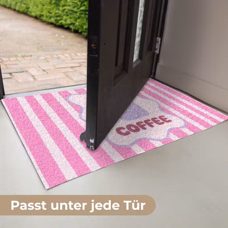 More coffee - Roze - Paars - Strepen - Mok Deurmat klein -USP_DE